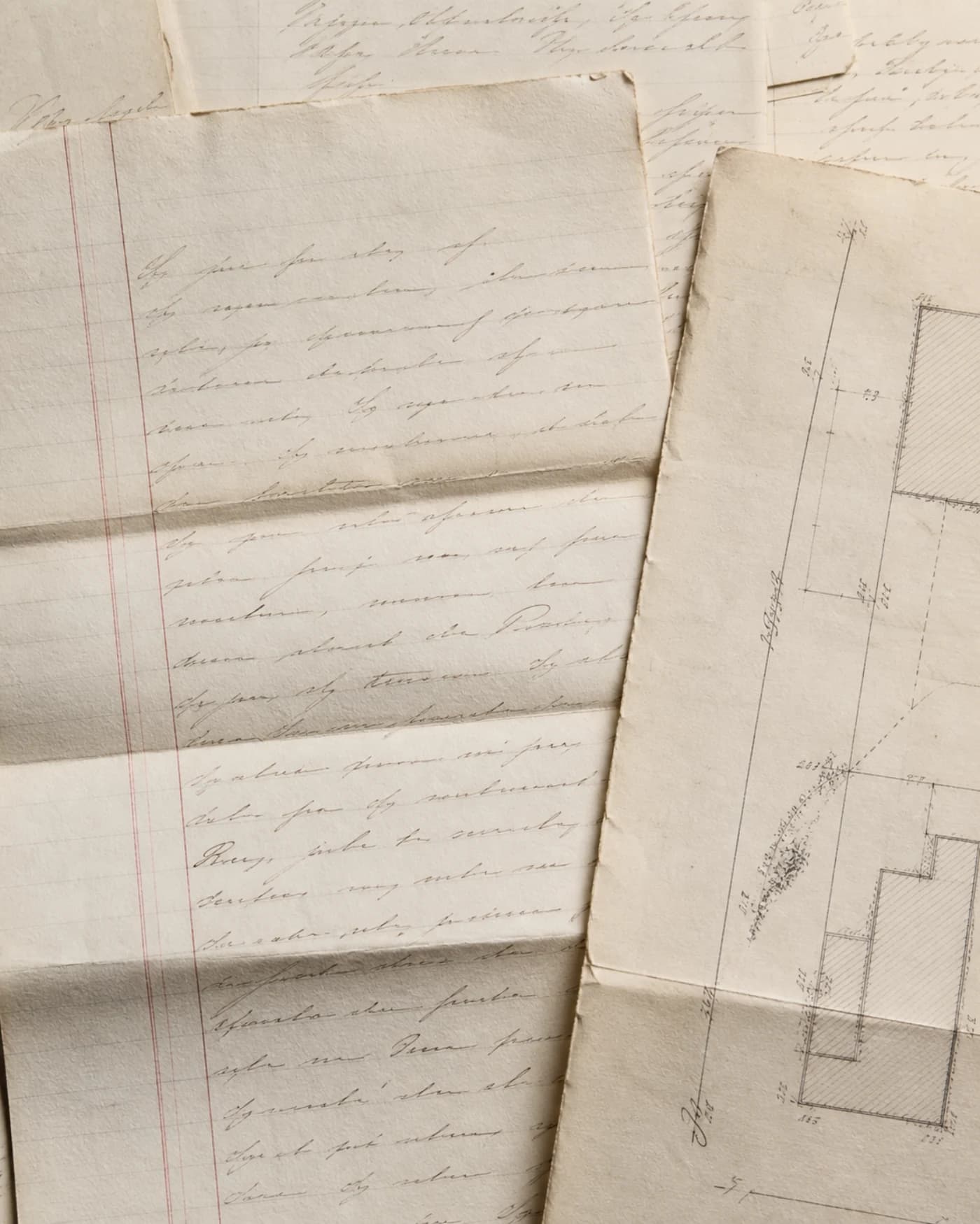 Layered archival correspondence and an anonymous property drawing